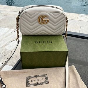 Gucci GG Marmont white leather , excellent condition